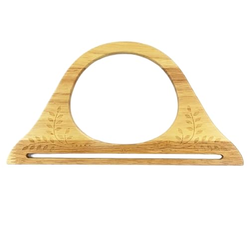 ZYAYNG Griff der Tasche aus Holz 2 Stücke 25cm Geprägte Holztaschen Griff Geldbörse Rahmen Handtasche Woven Tasche DIY Griff for Die Herstellung Von Tasche Zubehör für Handtasche(Brown) von ZYAYNG