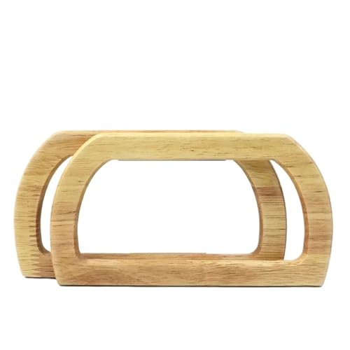 ZYAYNG Griff der Tasche aus Holz 4 Stücke Holzgriff Woven Bag Making Griffe Frauen Handtasche Geldbörse Rahmen DIY handgemachte Halterung Taschen Zubehör für Handtasche(Khaki) von ZYAYNG