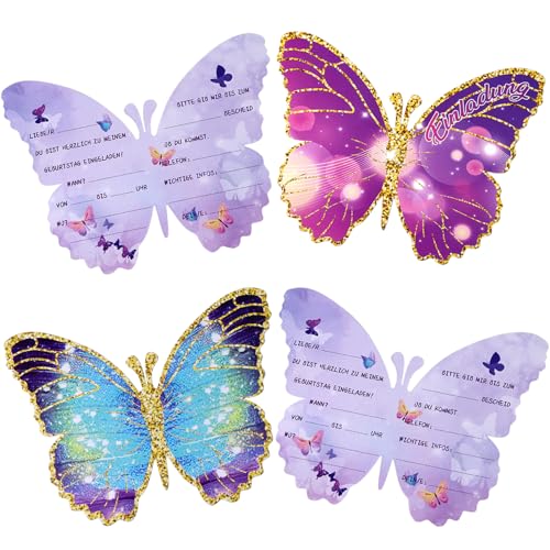 ZYDYRX 24 Stück Schmetterling Geburtstag Einladungskarte Party Einladungskarte Lila Gold Trimmed Schmetterling Einladung für Geburtstagsfeier Thema Veranstaltung Einladungskarte Lila Blau ZYDYRX 24 Stück Schmetterling Geburtstag Einladungskarte Party Einladungskarte Lila Gold Trimmed Schmetterling Einladung für Geburtstagsfeier Thema Veranstaltung Einladungskarte Lila Blau von ZYDYRX