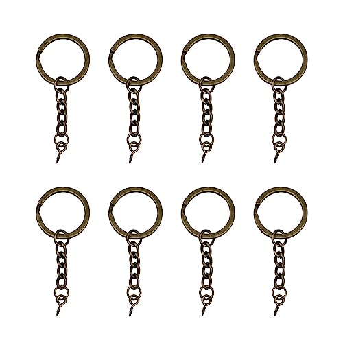 ZYDYRX 40 Stück Bronze Schlüsselringe mit Schrauböse Pins Retro Schlüsselring mit Kette Schlüsselanhänger mit Gliederkette für Basteln Schlüssel Handwerk Handgefertigte DIY von ZYDYRX