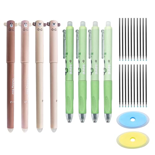 ZYDYRX Radierbarer Kugelschreiber 8 Stück Tintenroller Radierbar Mit 20 Nachfüllungen Exquisitem Zubehör Mit 2 Cartoon-Radierstift Adierbares Stift-Set für Studenten Geschenk Schule Bürobedarf ZYDYRX Radierbarer Kugelschreiber 8 Stück Tintenroller Radierbar Mit 20 Nachfüllungen Exquisitem Zubehör Mit 2 Cartoon-Radierstift Adierbares Stift-Set für Studenten Geschenk Schule Bürobedarf von ZYDYRX