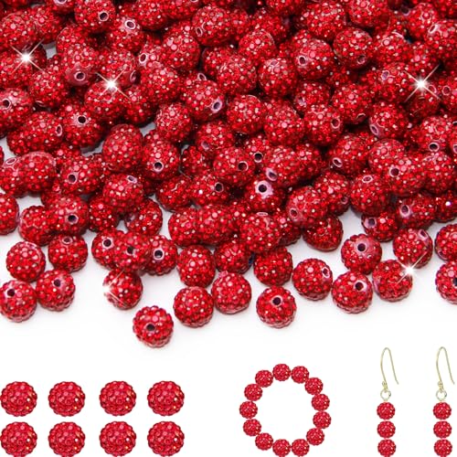 100 Stück 10 mm Strassperlen für Schmuckherstellung, rot glänzend, rund, Shamballa, Disco, Baseball-Halskette, Perlen, funkelnd, Kristall, Ton, Pavé-Fassung, Strass-Perlen für DIY-Armbänder, Ohrringe 100 Stück 10 mm Strassperlen für Schmuckherstellung, rot glänzend, rund, Shamballa, Disco, Baseball-Halskette, Perlen, funkelnd, Kristall, Ton, Pavé-Fassung, Strass-Perlen für DIY-Armbänder, Ohrringe von ZYEHXED