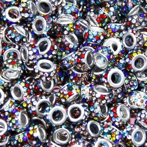 200 Stück Strasssteine mit großem Loch, Abstandshalter, schwarze Farbe, europäisches Handwerk, großes Loch, Strasssteine, Lampwork-Perlen, Feen-Zauberstab, Gartenperlen für DIY-Armbänder, Halsketten 200 Stück Strasssteine mit großem Loch, Abstandshalter, schwarze Farbe, europäisches Handwerk, großes Loch, Strasssteine, Lampwork-Perlen, Feen-Zauberstab, Gartenperlen für DIY-Armbänder, Halsketten von ZYEHXED