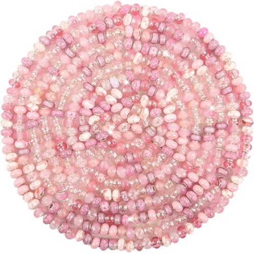 200 Stück große Lochperlen, Abstandshalter, rosa, sortiert, europäische Bastelperlen, großes Loch, Murano-Perlen, Feenstab, Gartenperlen für DIY-Stifte, Armbänder, Halsketten, Schmuckherstellung 200 Stück große Lochperlen, Abstandshalter, rosa, sortiert, europäische Bastelperlen, großes Loch, Murano-Perlen, Feenstab, Gartenperlen für DIY-Stifte, Armbänder, Halsketten, Schmuckherstellung von ZYEHXED