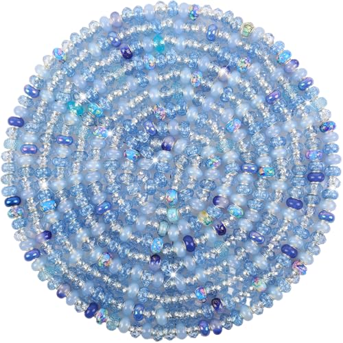 Abstandshalter mit großem Loch, blaue Perlen, europäische Bastelperlen, großes Loch, Murano-Perlen, Feen-Zauberstab, Gartenperlen für DIY-Charm-Armbänder, Halsketten, Schmuckherstellung von ZYEHXED