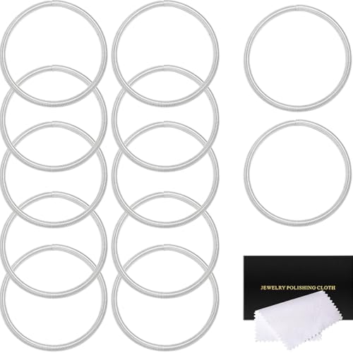 Charm-Armband-Kette, Silber, erweiterbar, 4 mm, zierliche Schlangenkette, Armreif, Armbänder, Kette mit Poliertuch für Weihnachten, Muttertag, DIY, Damen, Schmuckherstellung, Geschenke, Zubehör, 10 von ZYEHXED