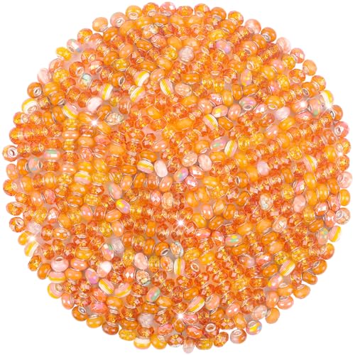 Perlen mit großem Loch, Abstandshalter, Orange, sortiert, europäisches Handwerk, großes Loch, Murano-Perlen, Feen-Zauberstab, Gartenperlen für DIY-Stifte, Armbänder, Halsketten, Schmuckherstellung Perlen mit großem Loch, Abstandshalter, Orange, sortiert, europäisches Handwerk, großes Loch, Murano-Perlen, Feen-Zauberstab, Gartenperlen für DIY-Stifte, Armbänder, Halsketten, Schmuckherstellung von ZYEHXED