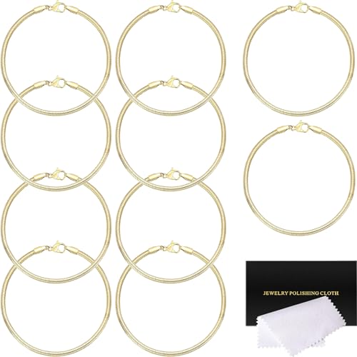 Schlangen-Charm-Armband-Kette, verstellbar, 3 mm, zierliche Schlangenkette, Armbänder, Kette mit Herz, Karabinerverschluss, Verlängerungsketten für Weihnachten, DIY, Frauen, Schmuckherstellung von ZYEHXED