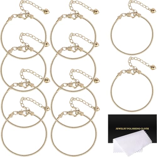 Schlangen-Charm-Armband-Kette, verstellbar, 3 mm, zierliche Schlangenkette, Armbänder, Ketten mit Herz, Karabinerverschluss, Verlängerungsketten für Weihnachten, DIY, Frauen, Schmuckherstellung von ZYEHXED