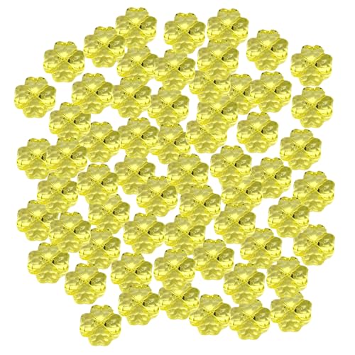 ZYEKIU 200 Stück St. Patrick's Day Kleeblatt Acryl Ornamente, Vierblättriges Kleeblatt Figur Sammlerstücke, Glücksklee Streudeko Hochzeit, für Irland Deko Bastelbedarf Partygeschenke (Gelb) von ZYEKIU