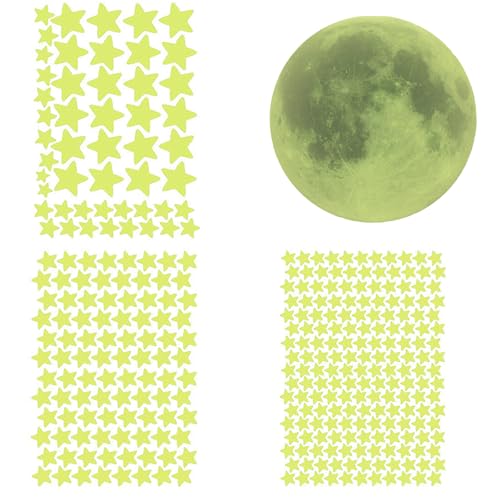 ZYEKIU 4 Stück Leuchtsterne Selbstklebend, Lichtabsorption Mond Leuchtsticker, Sternenhimmel Leuchtsterne Kinderzimmer für Jungen und Mädchen die Deckendekoration von Kinderzimmern ZYEKIU 4 Stück Leuchtsterne Selbstklebend, Lichtabsorption Mond Leuchtsticker, Sternenhimmel Leuchtsterne Kinderzimmer für Jungen und Mädchen die Deckendekoration von Kinderzimmern von ZYEKIU