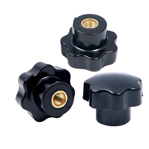 1/2/5 STÜCKE M4 M5 M6 M8 M10-M16 Sieben-Sterne-Handschraube Mutter Einstellknopf Griff Messingkernmutter Schrankgriff für Werkzeugmaschinen Möbelgriff(2PCS,25xM4-copper core) von ZYFHYU