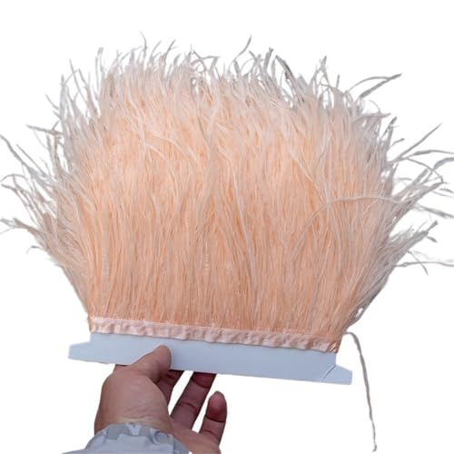 1/5/10 Meter Straußenfederbesatz Kleid for Frauen Weiche Federn Fransen Hochzeitsrock Dekoration Party Stoffband für Bastelarbeiten Hochzeit Party Dekoration(Blue,5meters) von ZYFHYU