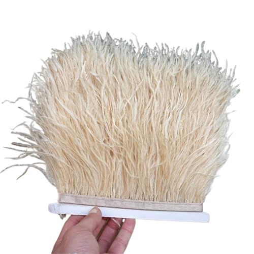 1/5/10 Meter Straußenfederbesatz Kleid for Frauen Weiche Federn Fransen Hochzeitsrock Dekoration Party Stoffband für Bastelarbeiten Hochzeit Party Dekoration(Brown,5meters) von ZYFHYU