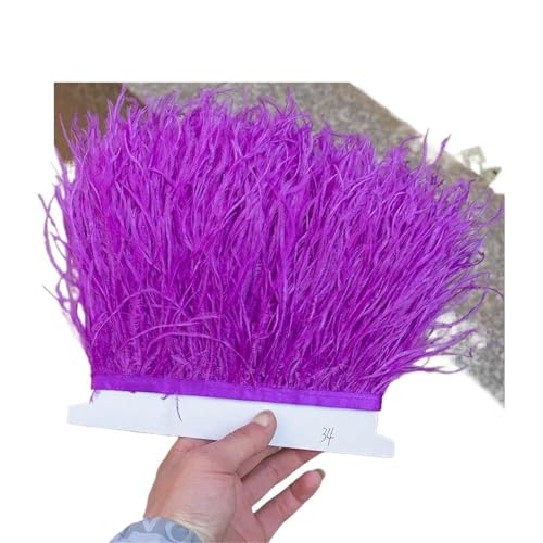1/5/10 Meter Straußenfederbesatz Kleid for Frauen Weiche Federn Fransen Hochzeitsrock Dekoration Party Stoffband für Bastelarbeiten Hochzeit Party Dekoration(Dark pink,5meters) von ZYFHYU