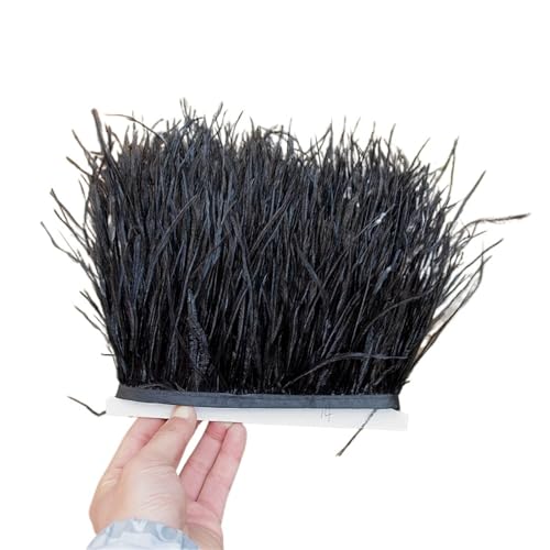 1/5/10 Meter Straußenfederbesatz Kleid for Frauen Weiche Federn Fransen Hochzeitsrock Dekoration Party Stoffband für Bastelarbeiten Hochzeit Party Dekoration(Green,10meters) von ZYFHYU