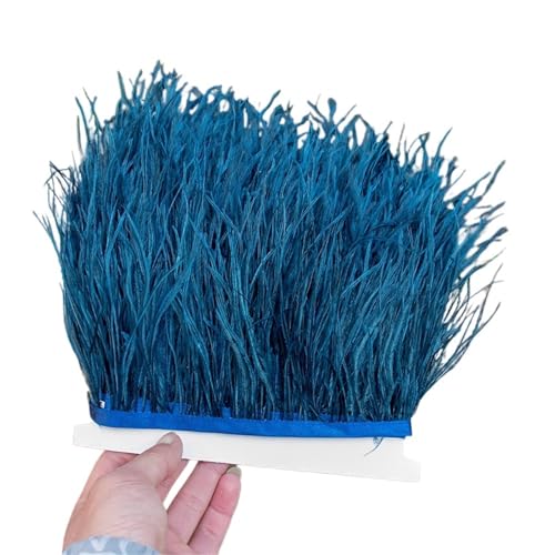 1/5/10 Meter Straußenfederbesatz Kleid for Frauen Weiche Federn Fransen Hochzeitsrock Dekoration Party Stoffband für Bastelarbeiten Hochzeit Party Dekoration(Light Yellow,10meters) von ZYFHYU