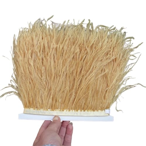 1/5/10 Meter Straußenfederbesatz Kleid for Frauen Weiche Federn Fransen Hochzeitsrock Dekoration Party Stoffband für Bastelarbeiten Hochzeit Party Dekoration(Purple,10meters) von ZYFHYU