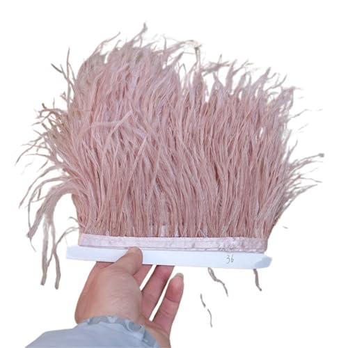 1/5/10 Meter Straußenfederbesatz Kleid for Frauen Weiche Federn Fransen Hochzeitsrock Dekoration Party Stoffband für Bastelarbeiten Hochzeit Party Dekoration(ROYAL Blue,10meters) von ZYFHYU