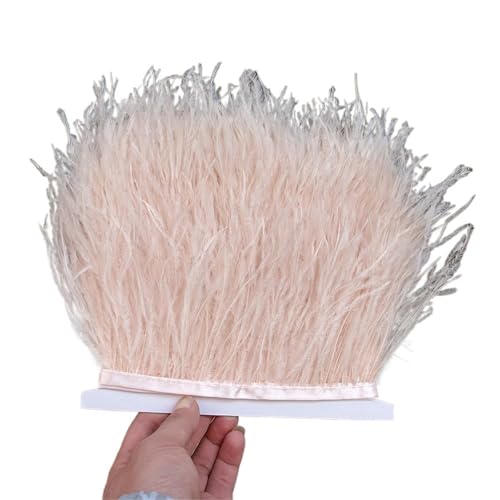 1/5/10 Meter Straußenfederbesatz Kleid for Frauen Weiche Federn Fransen Hochzeitsrock Dekoration Party Stoffband für Bastelarbeiten Hochzeit Party Dekoration(Rose,5meters) von ZYFHYU