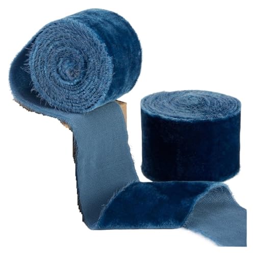 1,5 Yards/Rolle, 4 cm, handgefertigt, Samtband, for Hochzeit, Party, Blumenstrauß, Geschenkverpackung, DIY-Dekorationen für Bastelarbeiten, Geschenkverpackungen(Dark blue) von ZYFHYU