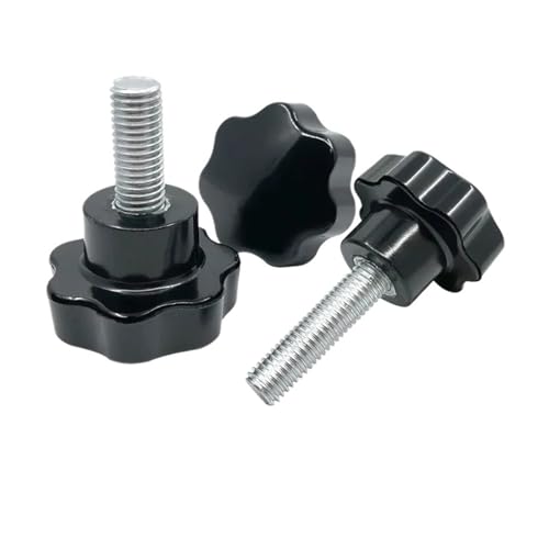 1–2 Stück Knopfgriffschrauben M4 M6 M8 M10 M12 Außengewinde Sternförmiger Kopfknopf Klemmmutter Handschraube für Werkzeugmaschinen Möbelgriff(35mm,M4x25mm) von ZYFHYU