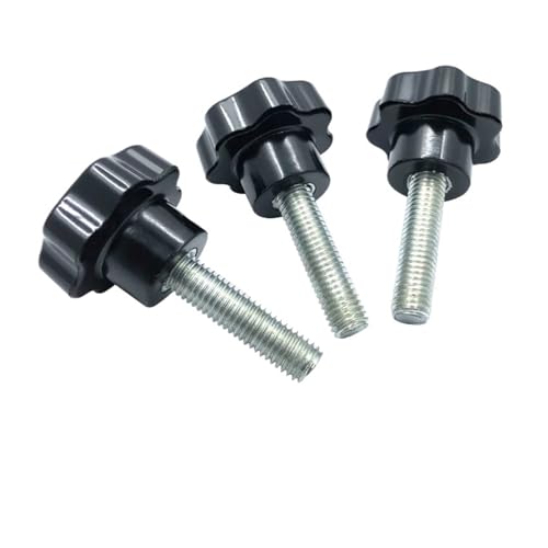 1–2 Stück M4 M6 M8 M10 M12, handfest, Rändelschraube, Knopf, Anziehschraube, 25 mm bis 50 mm für Werkzeugmaschinen Möbelgriff(20mm,M6x25mm) von ZYFHYU