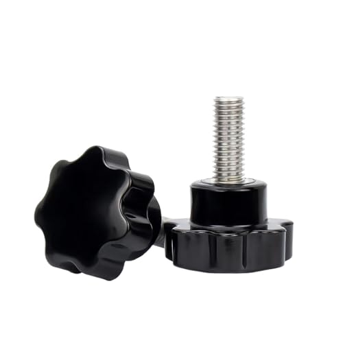 1-20 Stück Sechslappige Handknopfschrauben Bolzen M4 M5 M6 M8 M10 M12 Kopfgewinde Klemm Daumengriff Maschinenschrauben für Werkzeugmaschinen Möbelgriff(35mm(2pcs),M8 (Head 38mm)) von ZYFHYU