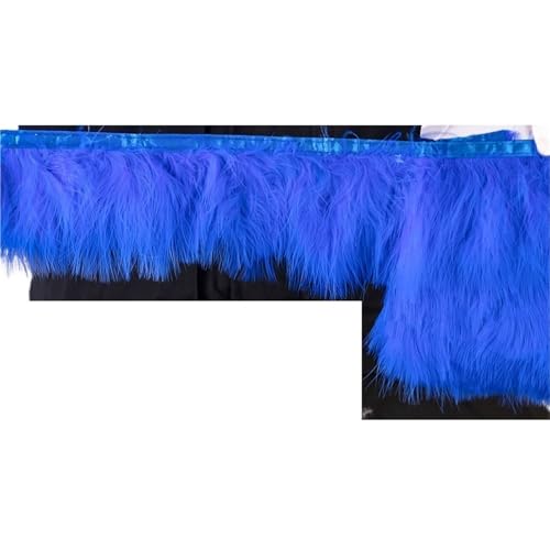 1 Meter Flauschige Federn, Fransenband, 10–15 cm, Feder auf Band, Fransen, Nähen, Party, Kleidung, Kleid, Dekoration für Bastelarbeiten Hochzeit Party Dekoration(Blue3) von ZYFHYU