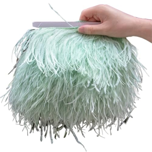 1 Meter Straußenfederbesatz 10–15/15–18/18–22 cm Federn-Fransenband for Zuhause, Party, Kleid, Nähen, Hochzeitsdekoration für Bastelarbeiten Hochzeit Party Dekoration(Blue,15-18 cm 6-7 inches) von ZYFHYU
