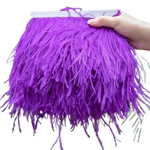 1 Meter Straußenfederbesatz 10–15/15–18/18–22 cm Federn-Fransenband for Zuhause, Party, Kleid, Nähen, Hochzeitsdekoration für Bastelarbeiten Hochzeit Party Dekoration(Orange,15-18 cm 6-7 inches) von ZYFHYU