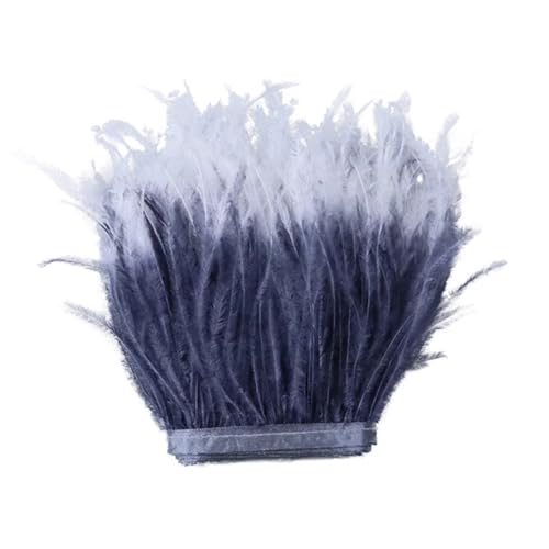1 Meter Straußenfedern-Besatzband, gefärbter Farbverlauf, Straußenfederfransen for Bastelarbeiten, Partys, Festivals, Dekorationszubehör für Bastelarbeiten Hochzeit Party Dekoration(Color1) von ZYFHYU