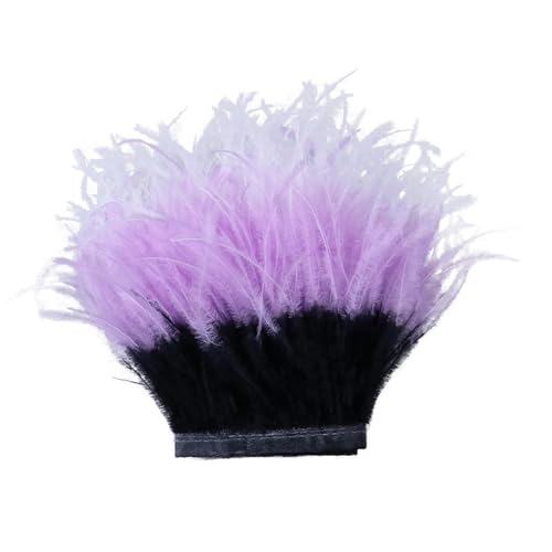 1 Meter Straußenfedern-Besatzband, gefärbter Farbverlauf, Straußenfederfransen for Bastelarbeiten, Partys, Festivals, Dekorationszubehör für Bastelarbeiten Hochzeit Party Dekoration(Color2) von ZYFHYU