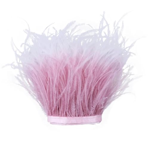 1 Meter Straußenfedern-Besatzband, gefärbter Farbverlauf, Straußenfederfransen for Bastelarbeiten, Partys, Festivals, Dekorationszubehör für Bastelarbeiten Hochzeit Party Dekoration(Color3) von ZYFHYU