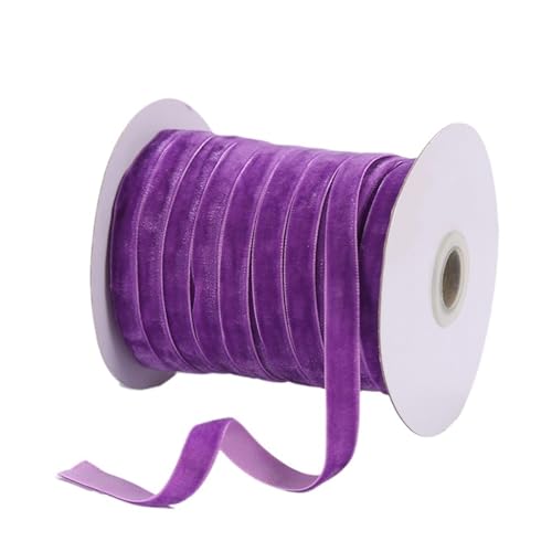 1 cm Samtband, einseitig, nicht elastisch, for DIY-Schleifen, Geschenkboxen, Verpackungen, Band for Kleidungszubehör, 10 Yards für Bastelarbeiten, Geschenkverpackungen(Color 5,50yards) von ZYFHYU