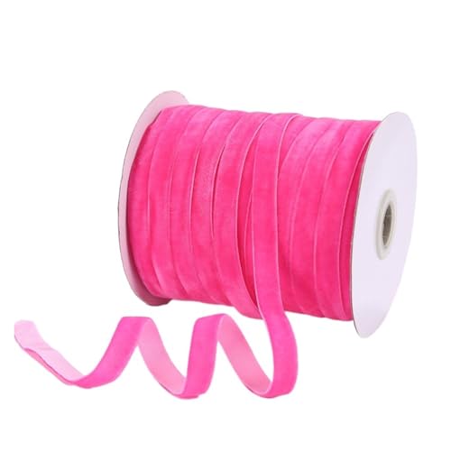1 cm Samtband, einseitig, nicht elastisch, for DIY-Schleifen, Geschenkboxen, Verpackungen, Band for Kleidungszubehör, 10 Yards für Bastelarbeiten, Geschenkverpackungen(Color 6,50yards) von ZYFHYU