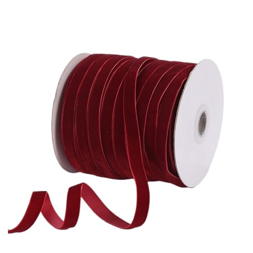1 cm Samtband, einseitig, nicht elastisch, for DIY-Schleifen, Geschenkboxen, Verpackungen, Band for Kleidungszubehör, 10 Yards für Bastelarbeiten, Geschenkverpackungen(Color 7,50yards) von ZYFHYU