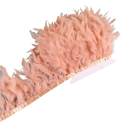 10-15 cm Federn Trim DIY Hochzeit Türkei Feder Band Handwerk Nähen Kleidung Party Plume Handgemachte Wohnkultur für Bastelarbeiten Hochzeit Party Dekoration(Color1,5 Meters) von ZYFHYU