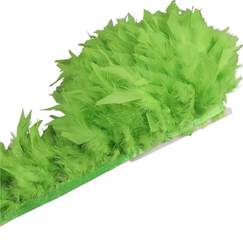 10-15 cm Federn Trim DIY Hochzeit Türkei Feder Band Handwerk Nähen Kleidung Party Plume Handgemachte Wohnkultur für Bastelarbeiten Hochzeit Party Dekoration(Green,5 Meters) von ZYFHYU