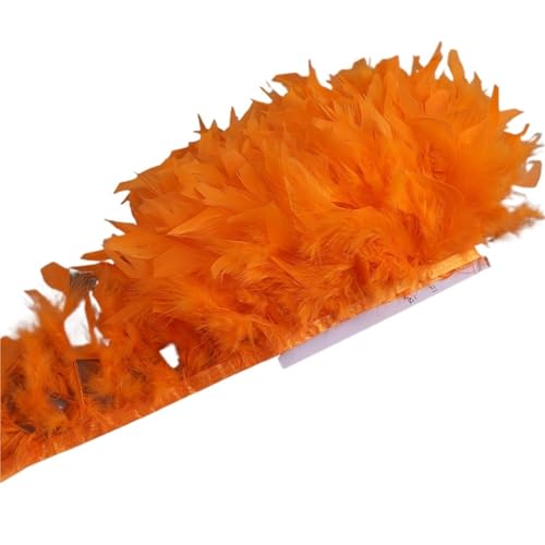 10-15 cm Federn Trim DIY Hochzeit Türkei Feder Band Handwerk Nähen Kleidung Party Plume Handgemachte Wohnkultur für Bastelarbeiten Hochzeit Party Dekoration(Orange,10 Meters) von ZYFHYU
