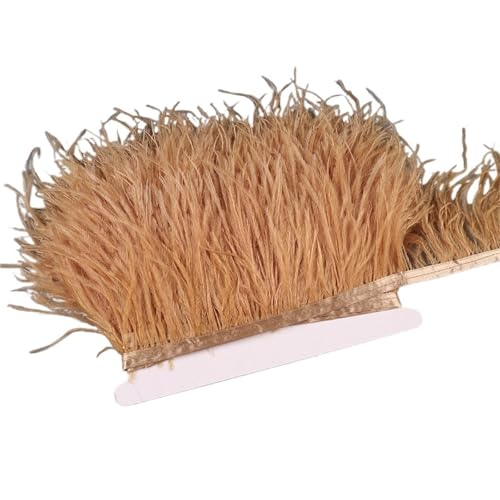 10–15 cm Straußenfedern auf Band, , Fransenbesatz for Nähen von Garnituren, Federn in Kleidern, Kostümen für Bastelarbeiten Hochzeit Party Dekoration(15,1 Meter) von ZYFHYU