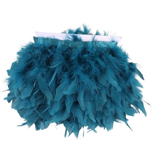 10 Meter Federbesatz mit Fransen, 10–15 cm, Federband, Kunsthandwerk, Kleidung, Kleid, Nähen, Federn, Dekoration für Bastelarbeiten Hochzeit Party Dekoration(Color12) von ZYFHYU