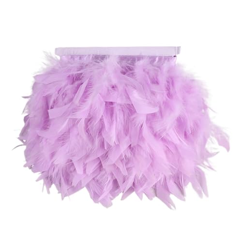 10 Meter Federbesatz mit Fransen, 10–15 cm, Federband, Kunsthandwerk, Kleidung, Kleid, Nähen, Federn, Dekoration für Bastelarbeiten Hochzeit Party Dekoration(Violet) von ZYFHYU