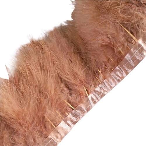 10 Meter Federbesatzband, Federfransen for Hochzeitskleid, Dekor, Nähzubehör für Bastelarbeiten Hochzeit Party Dekoration(Gold3) von ZYFHYU