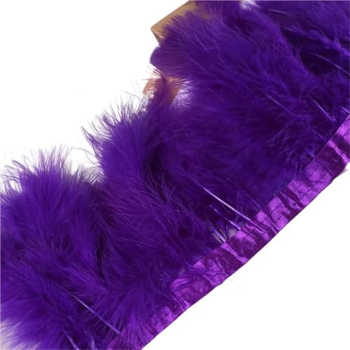 10 Meter Federbesatzband, Federfransen for Hochzeitskleid, Dekor, Nähzubehör für Bastelarbeiten Hochzeit Party Dekoration(Purple) von ZYFHYU