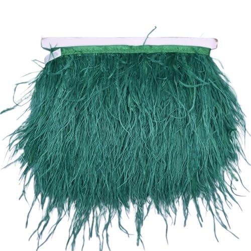 10 Meter Straußenfedern auf Band, , Fransenbesatz, 8–10 cm, Bastelzubehör, , Nähbesatz für Bastelarbeiten Hochzeit Party Dekoration(NO. 39) von ZYFHYU
