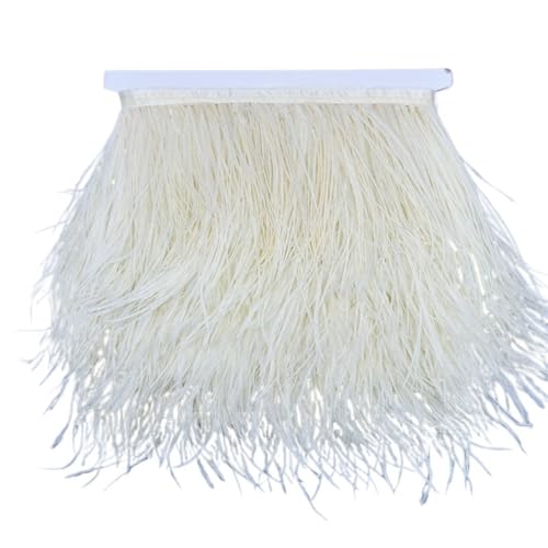 10 Meter Straußenfedern auf Band, , Fransenbesatz, 8–10 cm, Bastelzubehör, , Nähbesatz für Bastelarbeiten Hochzeit Party Dekoration(NO. 5) von ZYFHYU