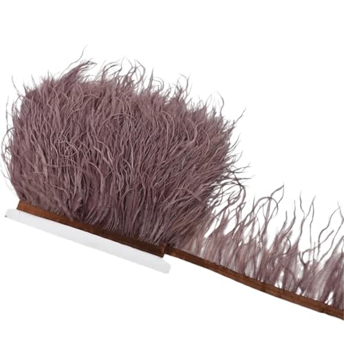1M 5M 10M 8-10CM Straußenfedern Borten Band Rock DIY Kleidung for Basteln Federn für Bastelarbeiten Hochzeit Party Dekoration(25 Black Brown,10 Meters) von ZYFHYU