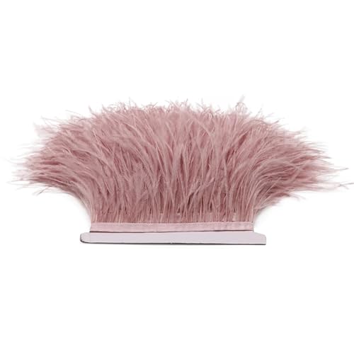 1M 5M 10M 8-10cm Straußenfederborte Band Mehrfarbige Feder for Nähen von Federn Basteln Kleid Kleidung Dekoration für Bastelarbeiten Hochzeit Party Dekoration(Leather pink,1m) von ZYFHYU