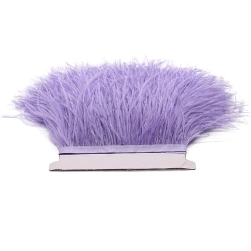 1M 5M 10M 8-10cm Straußenfederborte Band Mehrfarbige Feder for Nähen von Federn Basteln Kleid Kleidung Dekoration für Bastelarbeiten Hochzeit Party Dekoration(Light Purple,1m) von ZYFHYU